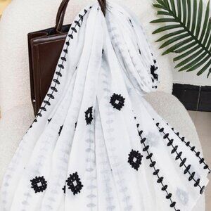 White Flower Embroidery Dupatta
